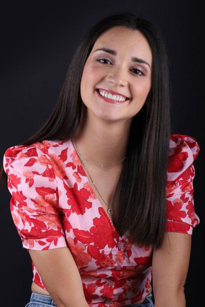 woman patient showing veneers